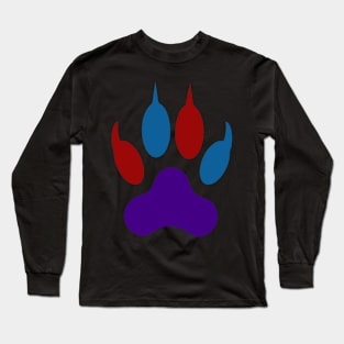 multi color wolf paw Long Sleeve T-Shirt